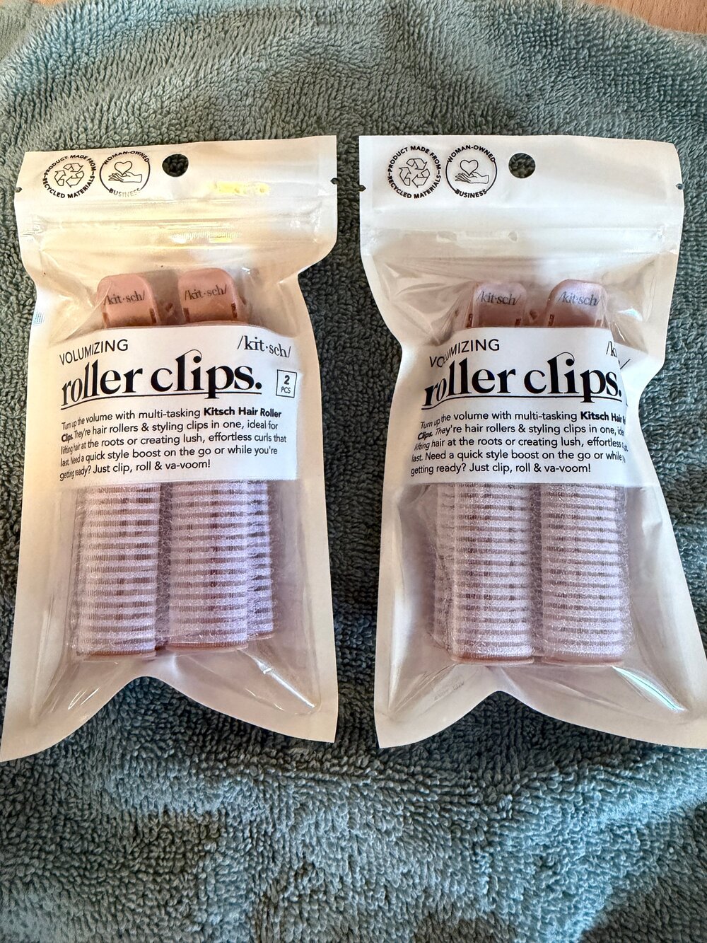Kitsch Volumizing Roller Clips Pink 2-Pack (Lot of 2) – 4 Total Clips